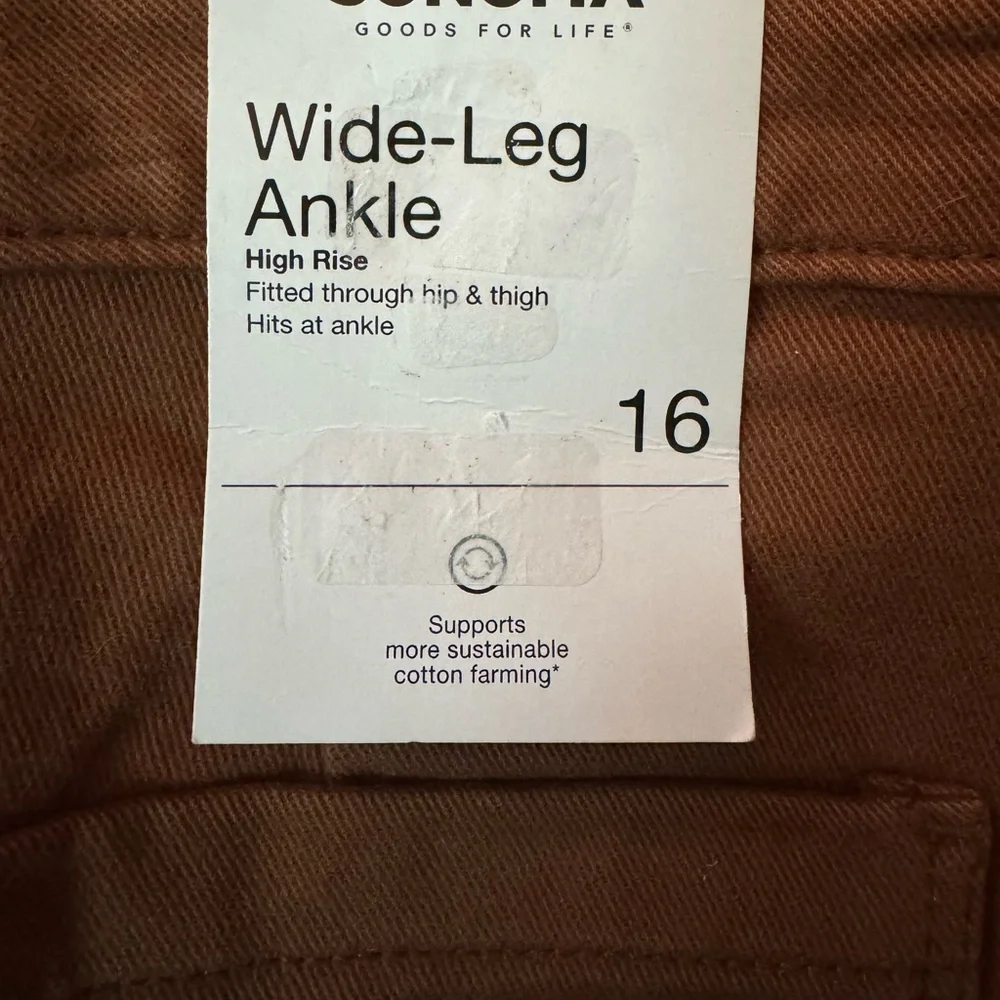 NWT Sonoma Wide-Leg Brown Ankle Pants High Rise - Picture 4 of 9